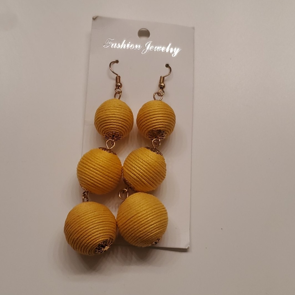 Yellow Bauble Earrings